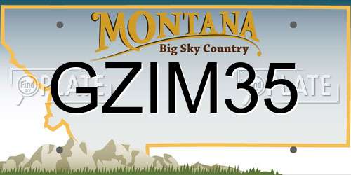 GZIM35 Montana License Plate