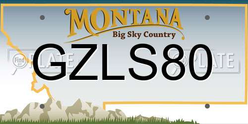 GZLS80 Montana License Plate