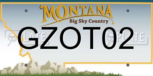 GZOT02 Montana License Plate