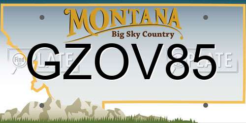 GZOV85 Montana License Plate