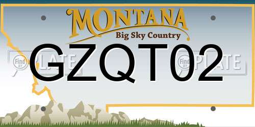 GZQT02 Montana License Plate