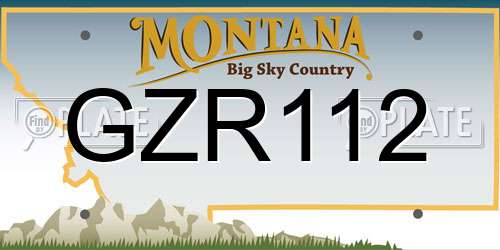 GZR112 Montana License Plate