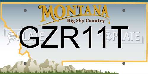 GZR11T Montana License Plate
