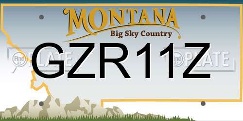 GZR11Z Montana License Plate