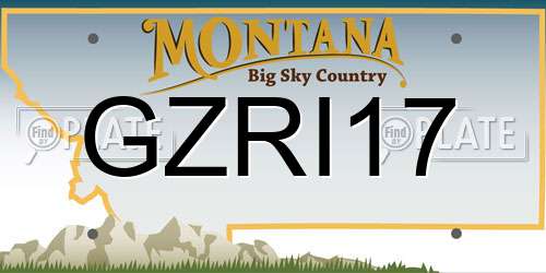 GZRI17 Montana License Plate