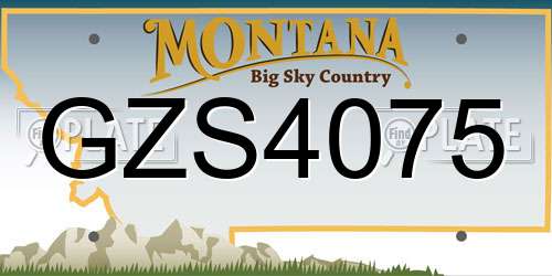GZS4075 Montana License Plate