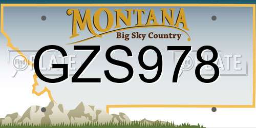 GZS978 Montana License Plate