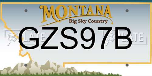 GZS97B Montana License Plate