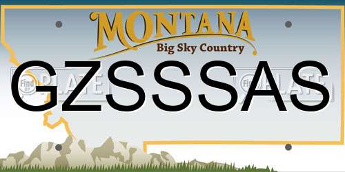 GZSSSAS Montana License Plate