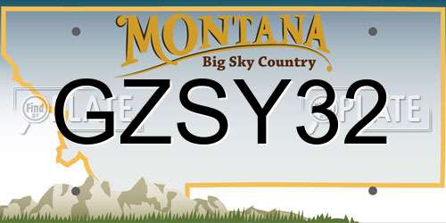 GZSY32 Montana License Plate