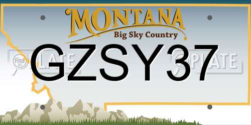 GZSY37 Montana License Plate