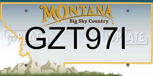 GZT97I Montana License Plate
