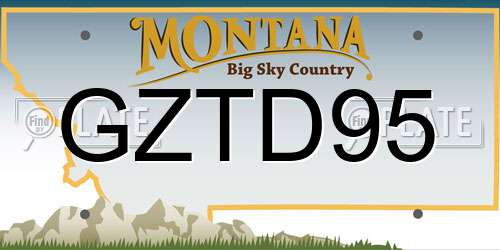 GZTD95 Montana License Plate