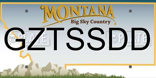 GZTSSDD Montana License Plate