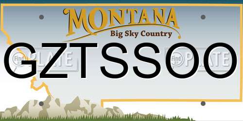 GZTSSOO Montana License Plate