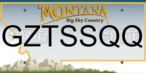 GZTSSQQ Montana License Plate