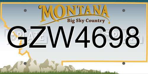 GZW4698 Montana License Plate