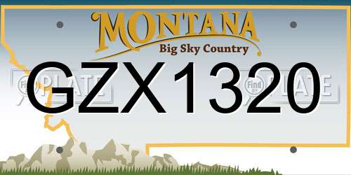 GZX1320 Montana License Plate