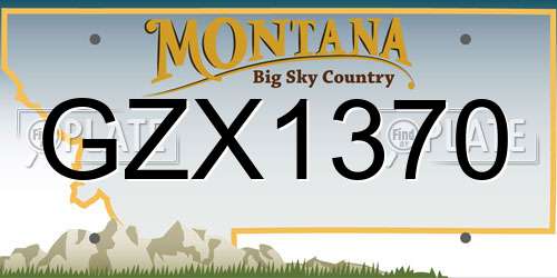 GZX1370 Montana License Plate