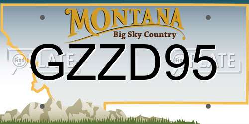 GZZD95 Montana License Plate