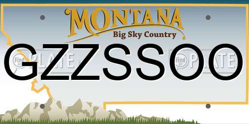 GZZSSOO Montana License Plate