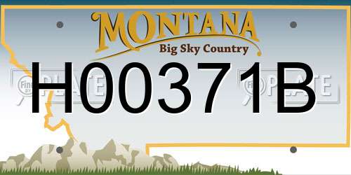 H00371B Montana License Plate