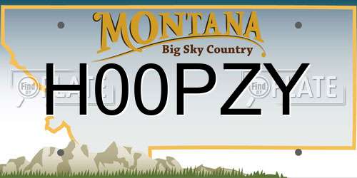 H00PZY Montana License Plate