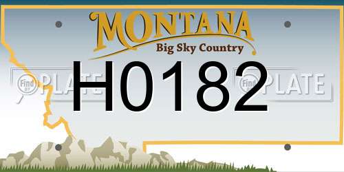 H0182 Montana License Plate