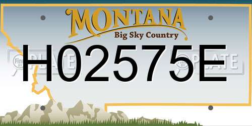 H02575E Montana License Plate