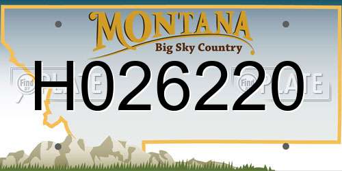 H026220 Montana License Plate