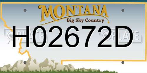 H02672D Montana License Plate