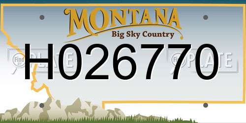 H026770 Montana License Plate