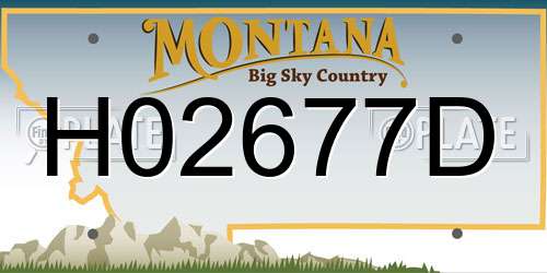 H02677D Montana License Plate