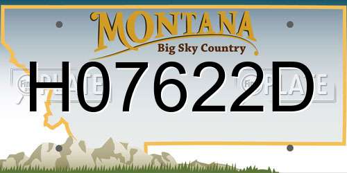H07622D Montana License Plate
