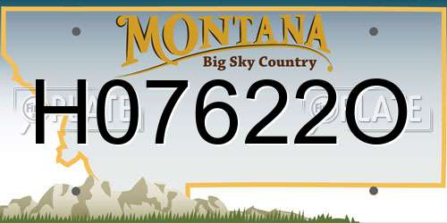 H07622O Montana License Plate