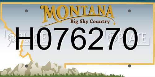 H076270 Montana License Plate
