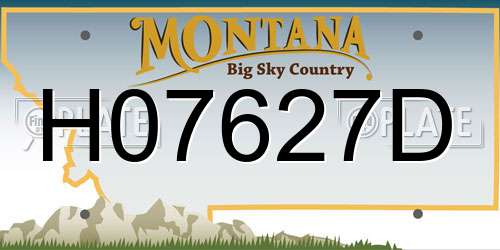 H07627D Montana License Plate