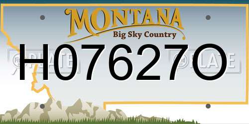 H07627O Montana License Plate