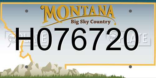 H076720 Montana License Plate