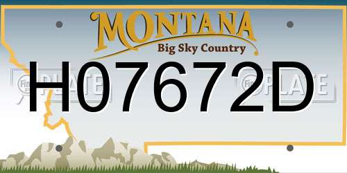 H07672D Montana License Plate