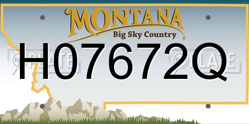 H07672Q Montana License Plate