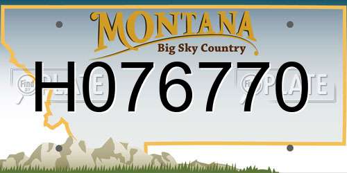 H076770 Montana License Plate