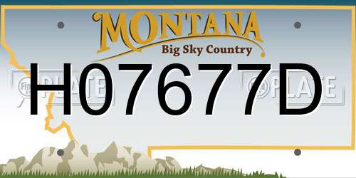 H07677D Montana License Plate