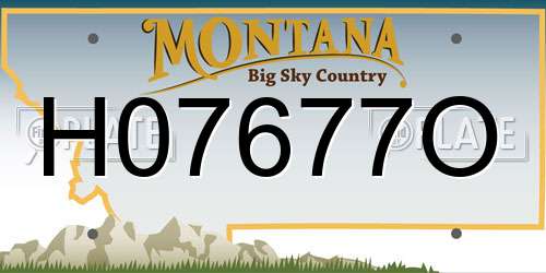 H07677O Montana License Plate
