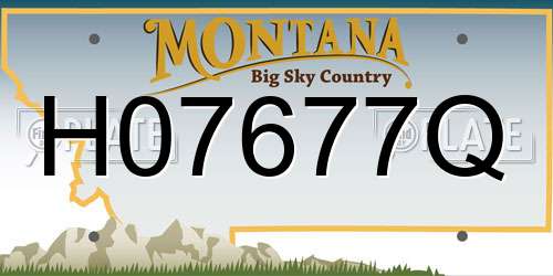 H07677Q Montana License Plate