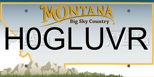 H0GLUVR Montana License Plate