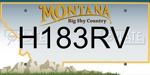 H183RV Montana License Plate