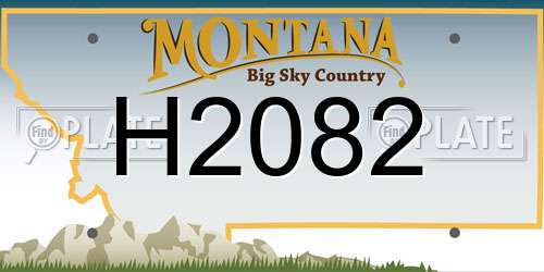 H2082 Montana License Plate