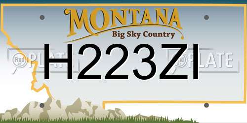 H223ZI Montana License Plate