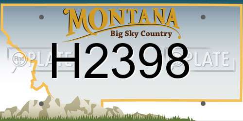 H2398 Montana License Plate